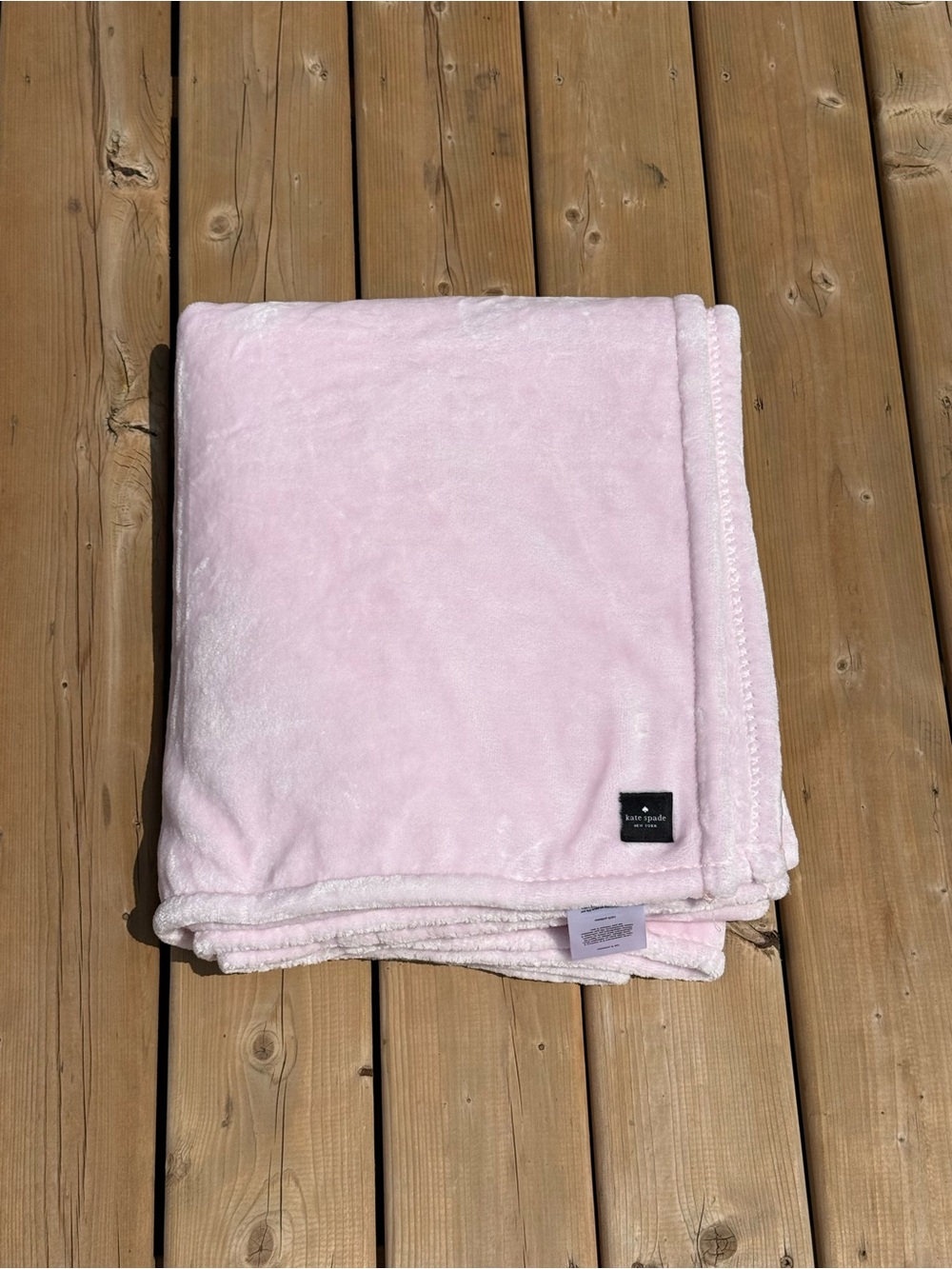 kate spade Soft Light Pink Plush Throw Blanket